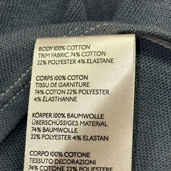 Free People Washed Blue Yellow Combo  Knit Detail Top We The Free Size L - Picture 7 of 8